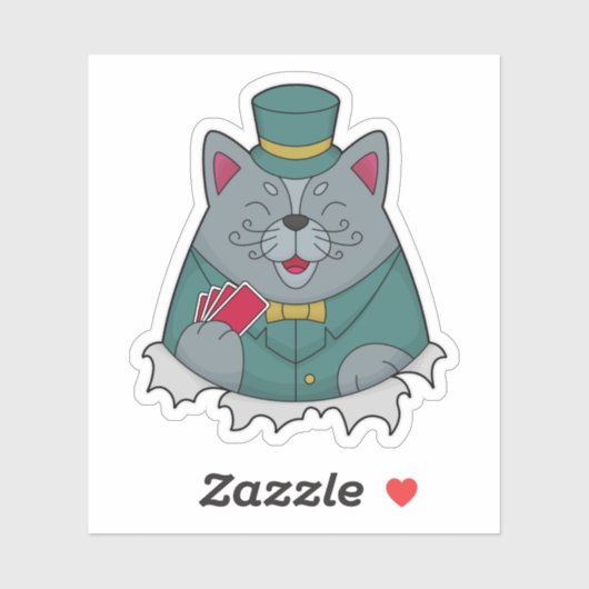 キャットトランプのポーカーとトランプのポーカーカード シール (シート)