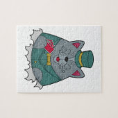 キャットトランプのポーカーとトランプのポーカーカード ジグソーパズル (横)