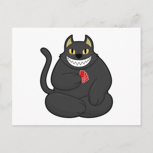キャットトランプのポーカーとトランプのポーカーカード ポストカード (正面)
