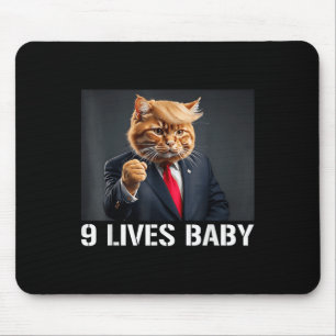 キャットトランプ9のベビーおもしろい猫とトランプヘア マウスパッド