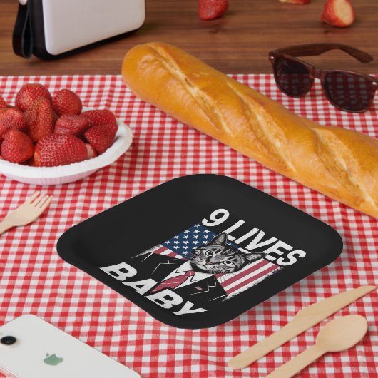 キャットトランプ9ライフベビーおもしろいトランプ猫 ペーパープレート (ピクニック)