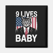 キャットトランプ9ライフベビーおもしろいトランプ猫 マグネット (正面)