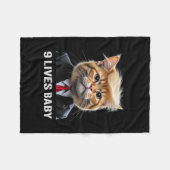 キャットトランプ9ライフベビートランプ2024勝利勝利ワイン フリースブランケット (正面(横))