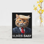 キャットトランプ9ライフベビー カード (黄色い花)