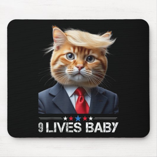 キャットトランプ9ライフベビー マウスパッド (正面)