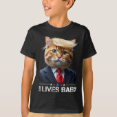 キャットトランプ9リビングBa1おもしろいトランプミーム Tシャツ (正面)