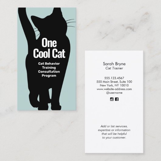 キャットトレーナー行動主義の名刺 名刺 (正面/裏面)