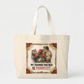 キャットトレーニングパクラシックートナーのトートバッグ – ムエタイ ラージトートバッグ (正面)