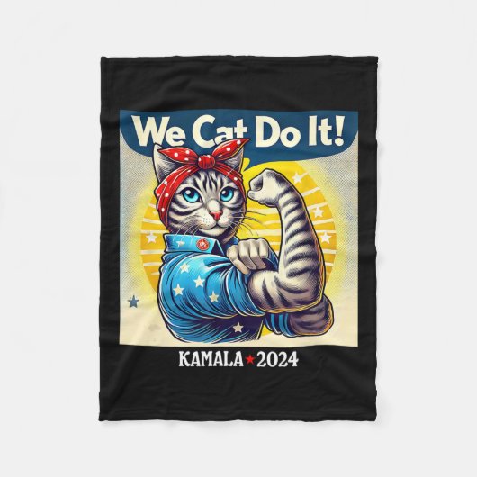 キャットドゥKamala Harris Supporter Chilless Cat La フリースブランケット (正面)