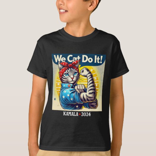 キャットドゥKamala Harris Supporter Chilless Cat La Tシャツ (正面)