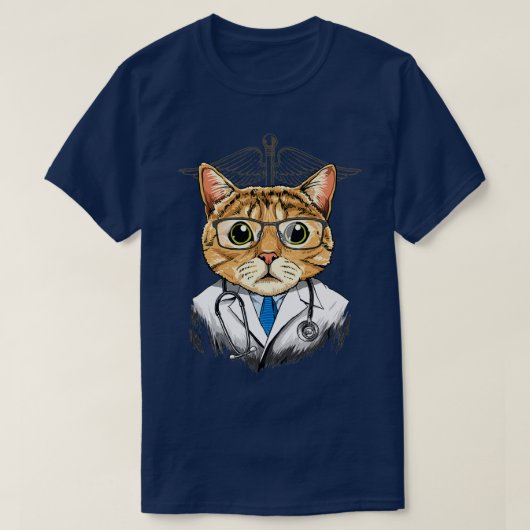 キャットドクターベットベテリアンリア動物愛好家 Tシャツ (デザイン正面)