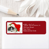 キャットドッグクリスマスホリデー差出人住所ラベル ラベル (インサイチュ)