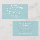 キャットドッグティール（緑がかった色）ラインロゴ 名刺 (正面/裏面)