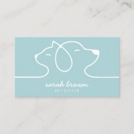 キャットドッグティール（緑がかった色）ラインロゴ 名刺