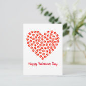 キャットドッグポーおもしろいプがバレンタインデーをプリント シーズンポストカード (スタンド正面)