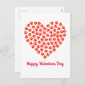 キャットドッグポーおもしろいプがバレンタインデーをプリント シーズンポストカード (正面/裏面)