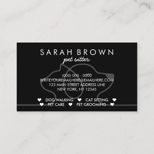 キャットドッグポーズプリントパンチ割引ロイヤリティ 名刺 (裏面)