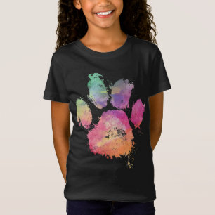 キャットドッグポープリントウォーターカラーレインボー抽象芸術アニメーション Tシャツ