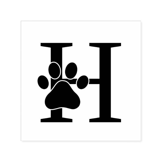 キャットドッグポープリントオーバー独身のはっきりしたイニシャル セルフインキングスタンプ (デザイン)