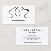 キャットドッグラインロゴピッターPetalker petshop vet 名刺 (正面/裏面)