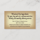 キャットドッグ自家製ペットフードシェフ名刺 名刺 (裏面)