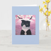 キャットドラちゃんブルー3 カード (黄色い花)