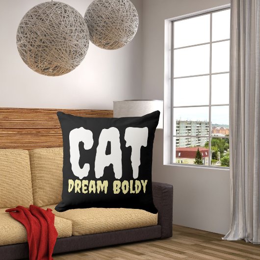キャットドリームボリーおもしろいレトロブパーソナライズされたラック クッション