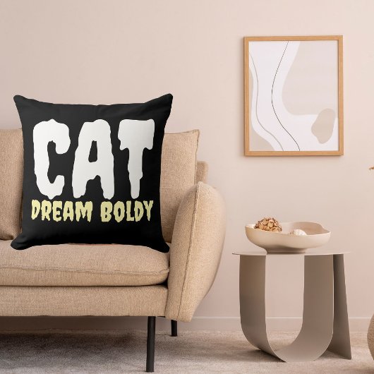 キャットドリームボリーおもしろいレトロブパーソナライズされたラック クッション
