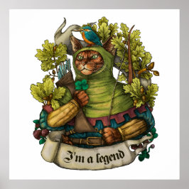 キャットナイトヴィンテージプリント ポスター