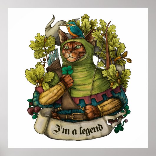 キャットナイトヴィンテージプリント ポスター (正面)