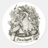 キャットナイトヴィンテージプリント ラウンドシール (正面)