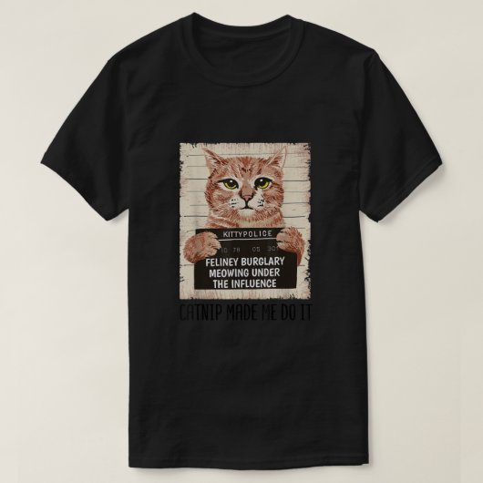 キャットニップでシャツカおもしろいットニップ Tシャツ (デザイン正面)