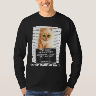 キャットニップでティートキャットマグショット猫キャット Tシャツ