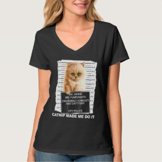 キャットニップでティートキャットマグショット猫キャット Tシャツ