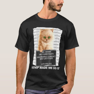 キャットニップでティートキャットマグショット猫キャット Tシャツ