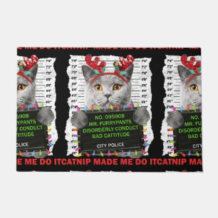 キャットニップの醜いクリスマス猫ママ猫パパ猫ラブ ドアマット