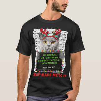 キャットニップの醜いクリスマス猫ママ猫パパ猫ラブ Tシャツ