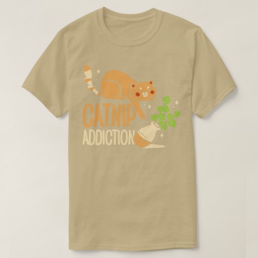 キャットニップ中毒キャットオーナーペットキャットペアレント Tシャツ (デザイン正面)