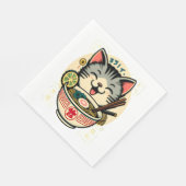 キャットヌードル日本のアニメがかわいい猫 スタンダードランチョンナプキン (角)