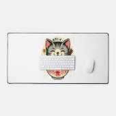 キャットヌードル日本のアニメがかわいい猫 デスクマット (キーボード&マウス)