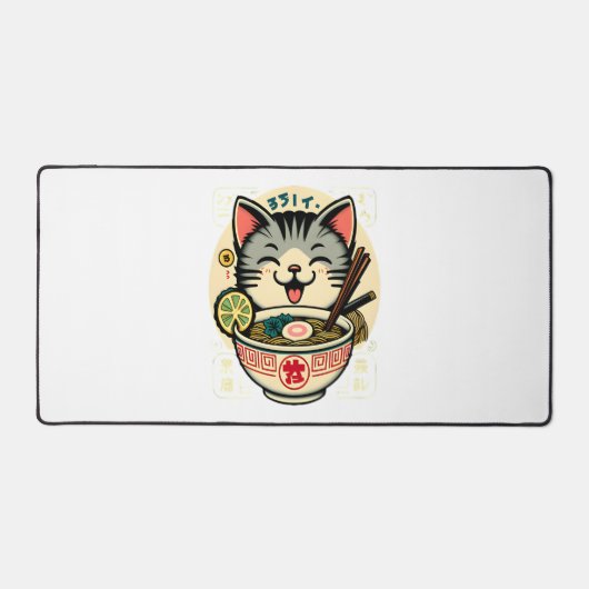 キャットヌードル日本のアニメがかわいい猫 デスクマット (正面)