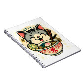 キャットヌードル日本のアニメがかわいい猫 ノートブック (右側)