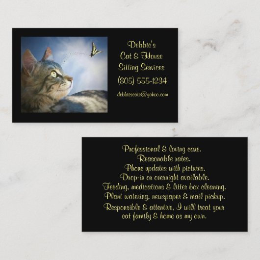 キャットハウスジスティングビジネスカード 名刺 (正面/裏面)