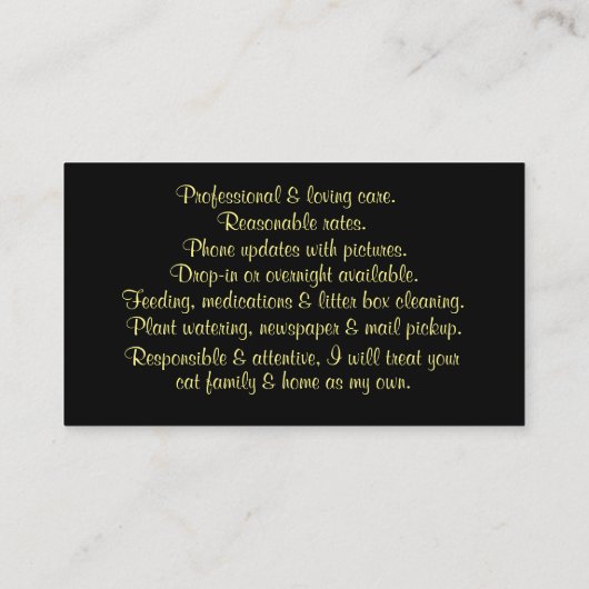 キャットハウスジスティングビジネスカード 名刺 (裏面)