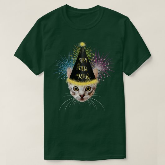 キャットハッピーニューイヤー2023ニューイヤーイブパーティー1 Tシャツ (デザイン正面)