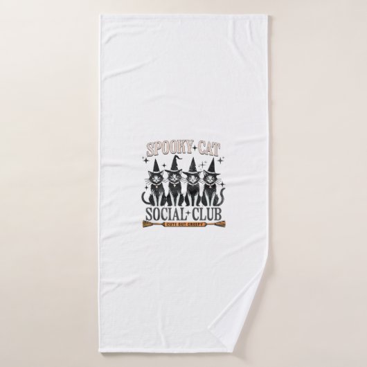キャットハロウィン不気味キットンラバートリックまたはトリートK バスタオル (バスタオル)