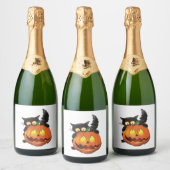 キャットハロウィン スパークリングワインラベル (ボトル)