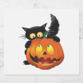 キャットハロウィン スパークリングワインラベル (シングルラベル)