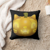 キャットハロウィーンのカボチャのちょうちん クッション (ブランケット)