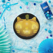 キャットハロウィーンのカボチャのちょうちん ペーパープレート (パーティー)